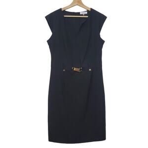 Calvin Klein | Structured Fit Sheath Little Black Dress Officesiren